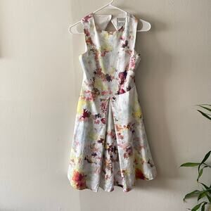 Hunter Bell Anthro Kukka Tea Party Dress Womens 6 Floral Sleeveless Feminine